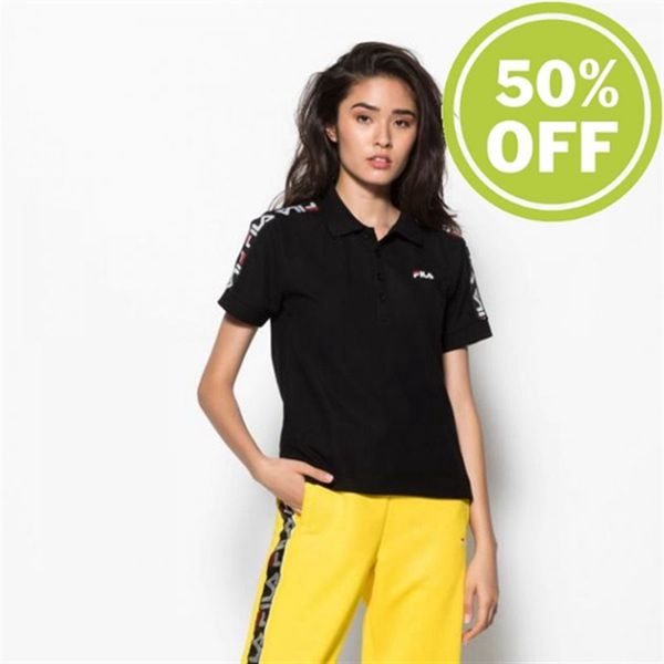 Tops Fila Mujer Negras - Print - España 198204QMV